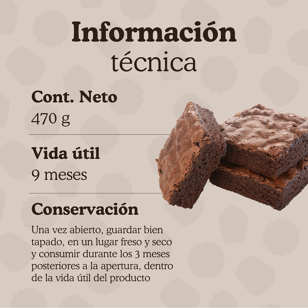 Premezcla para preparar Brownie de Chocolate Ledevit x 470g imagen 7
