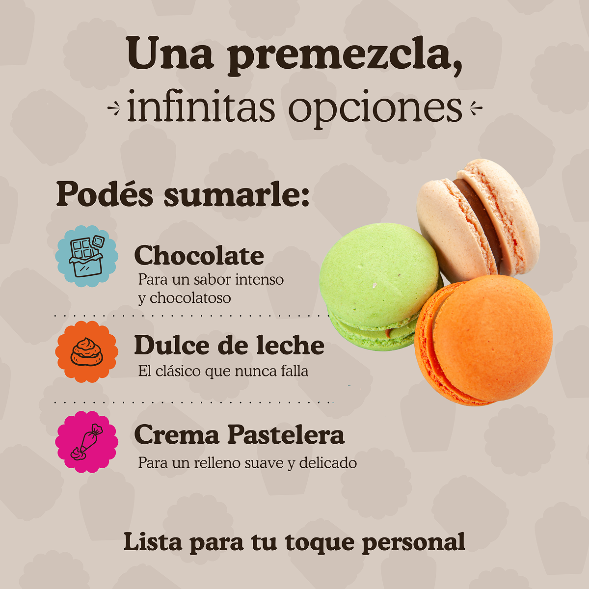 Premezcla para preparar Macarons Ledevit x 250g imagen 4