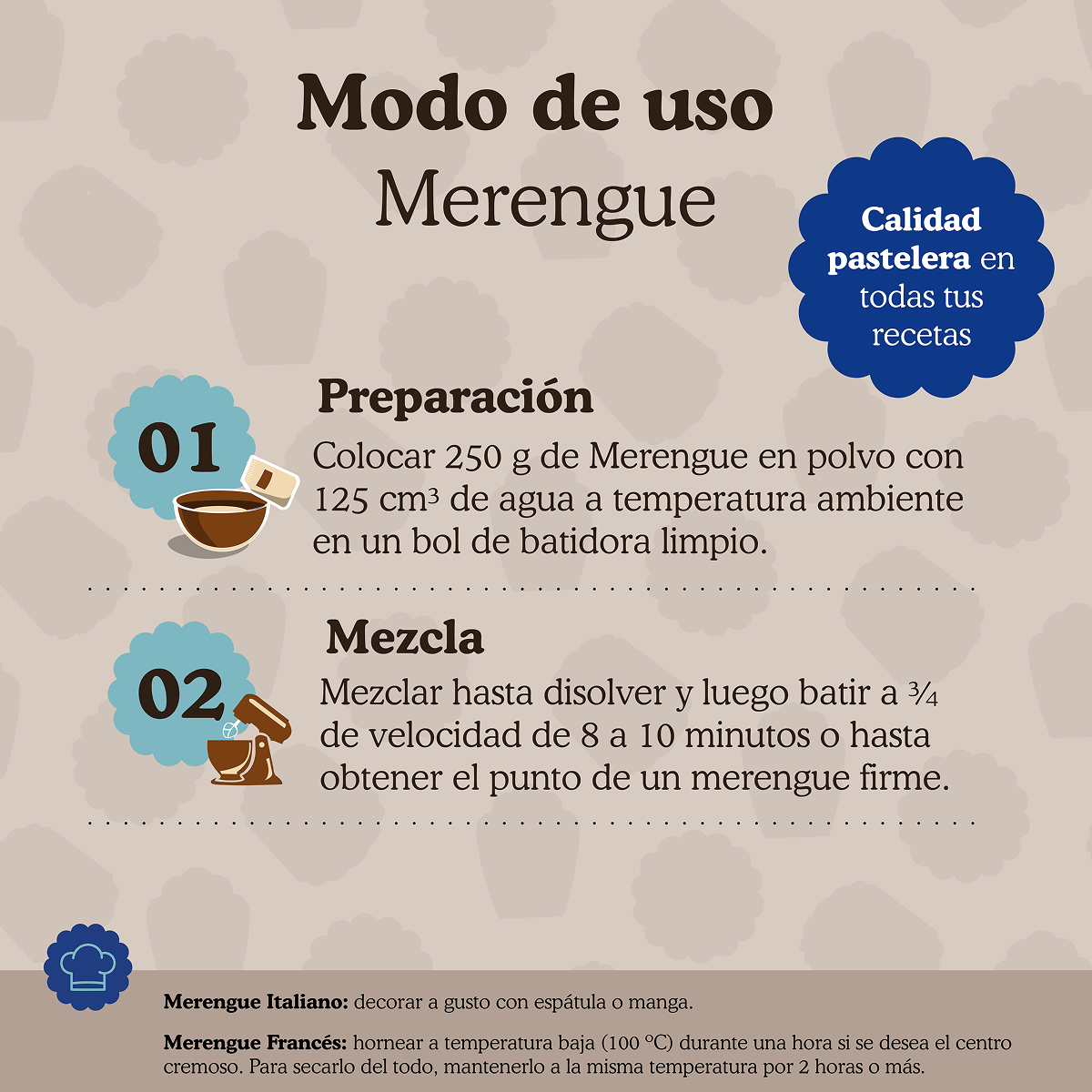 Polvo para preparar Merengue Ledevit x 250g | Caja x12U imagen 8