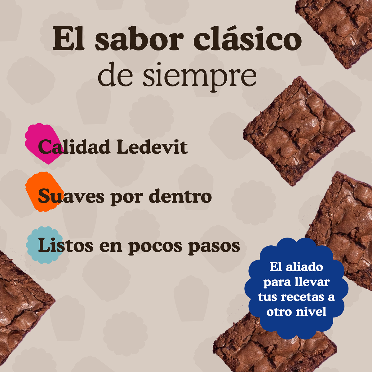 Premezcla para preparar Brownie de Chocolate Ledevit x 470g imagen 6
