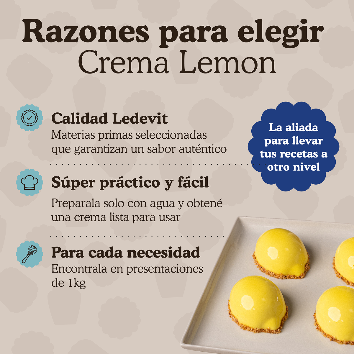 Polvo para preparar Crema Lemon Ledevit x 250g | Caja x10U imagen 6