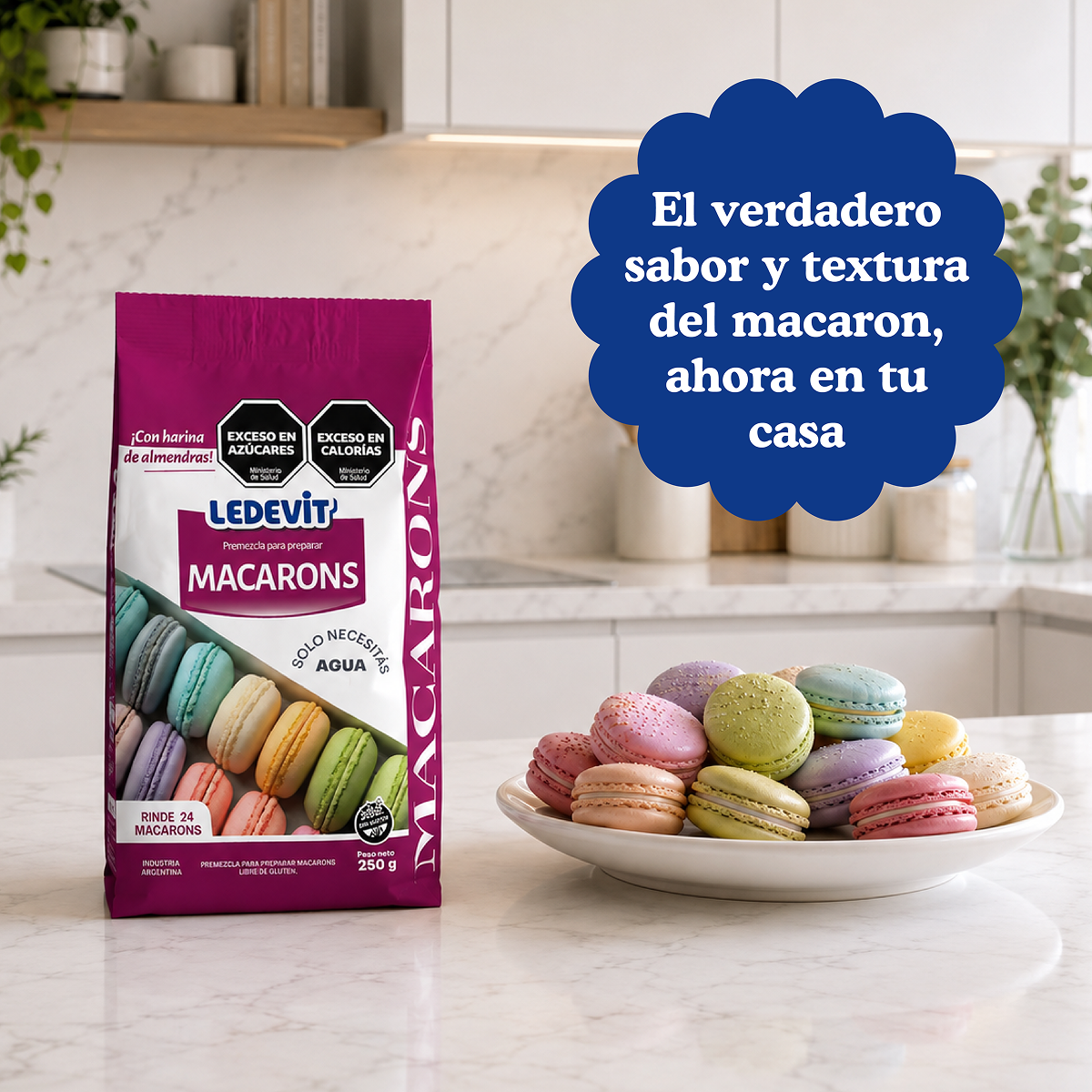 Premezcla para preparar Macarons Ledevit x 250g | Caja x10U imagen 8