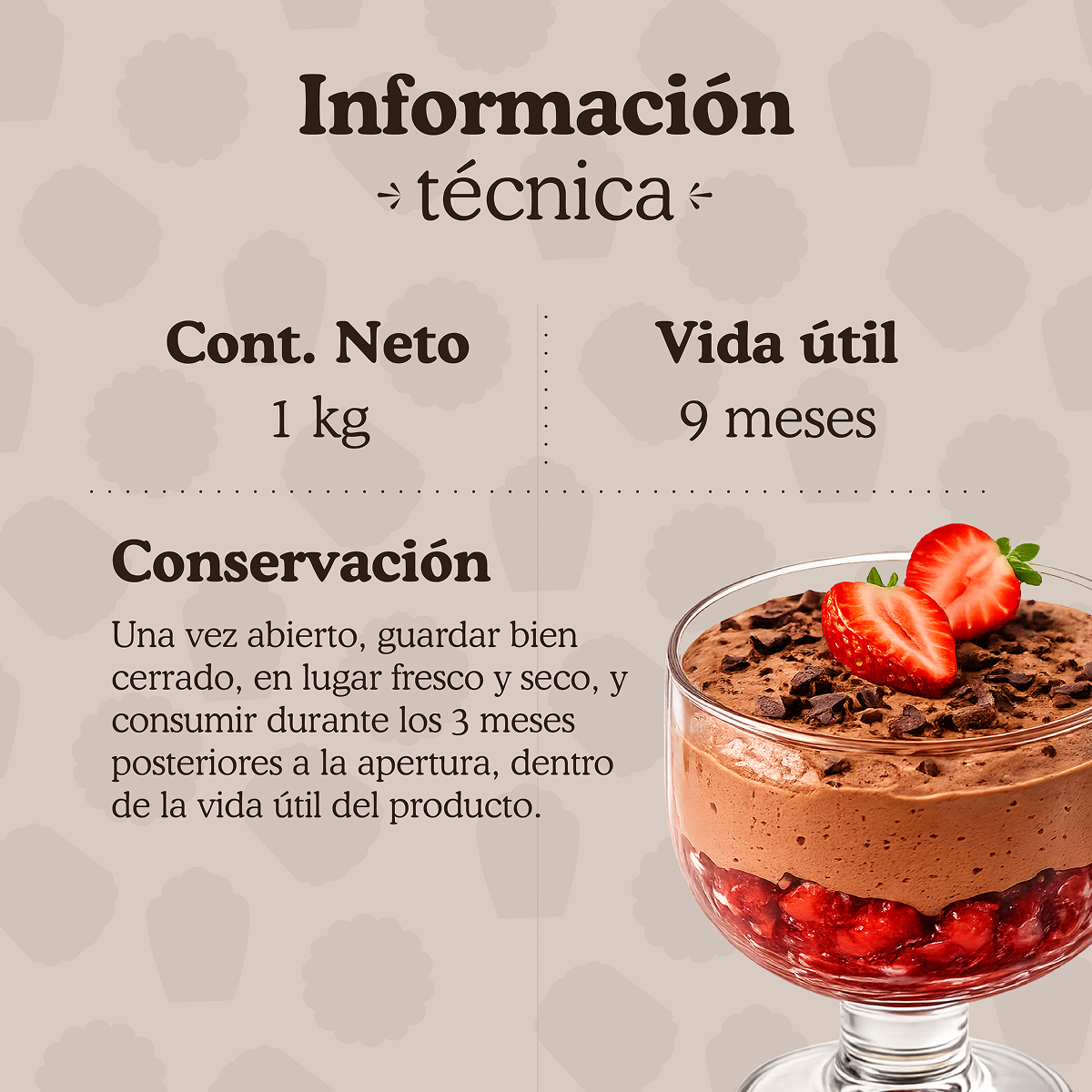 Polvo para preparar Mousse de chocolate Ledevit x 1Kg | Caja x6U imagen 7