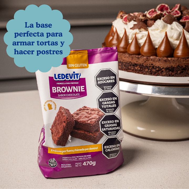 Premezcla para preparar Brownie de Chocolate Ledevit x 470g | Caja x12U imagen 8