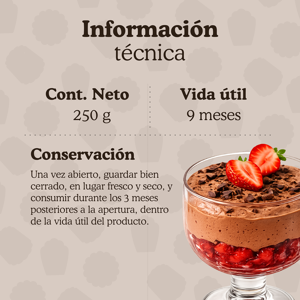 Polvo para preparar Mousse de chocolate Ledevit x 250g | Caja x12U imagen 7