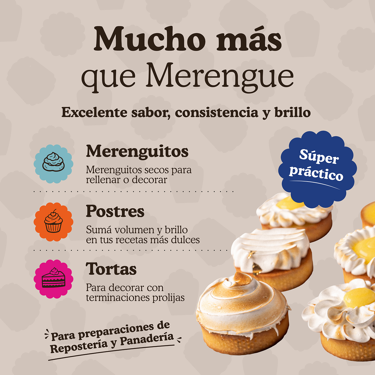 Polvo para preparar Merengue Ledevit x 250g | Caja x12U imagen 4
