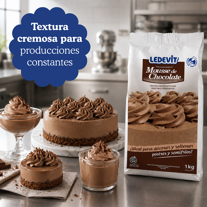 Polvo para preparar Mousse de chocolate Ledevit x 1Kg | Caja x6U imagen 9