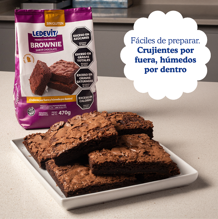 Premezcla para preparar Brownie de Chocolate Ledevit x 470g | Caja x12U imagen 9