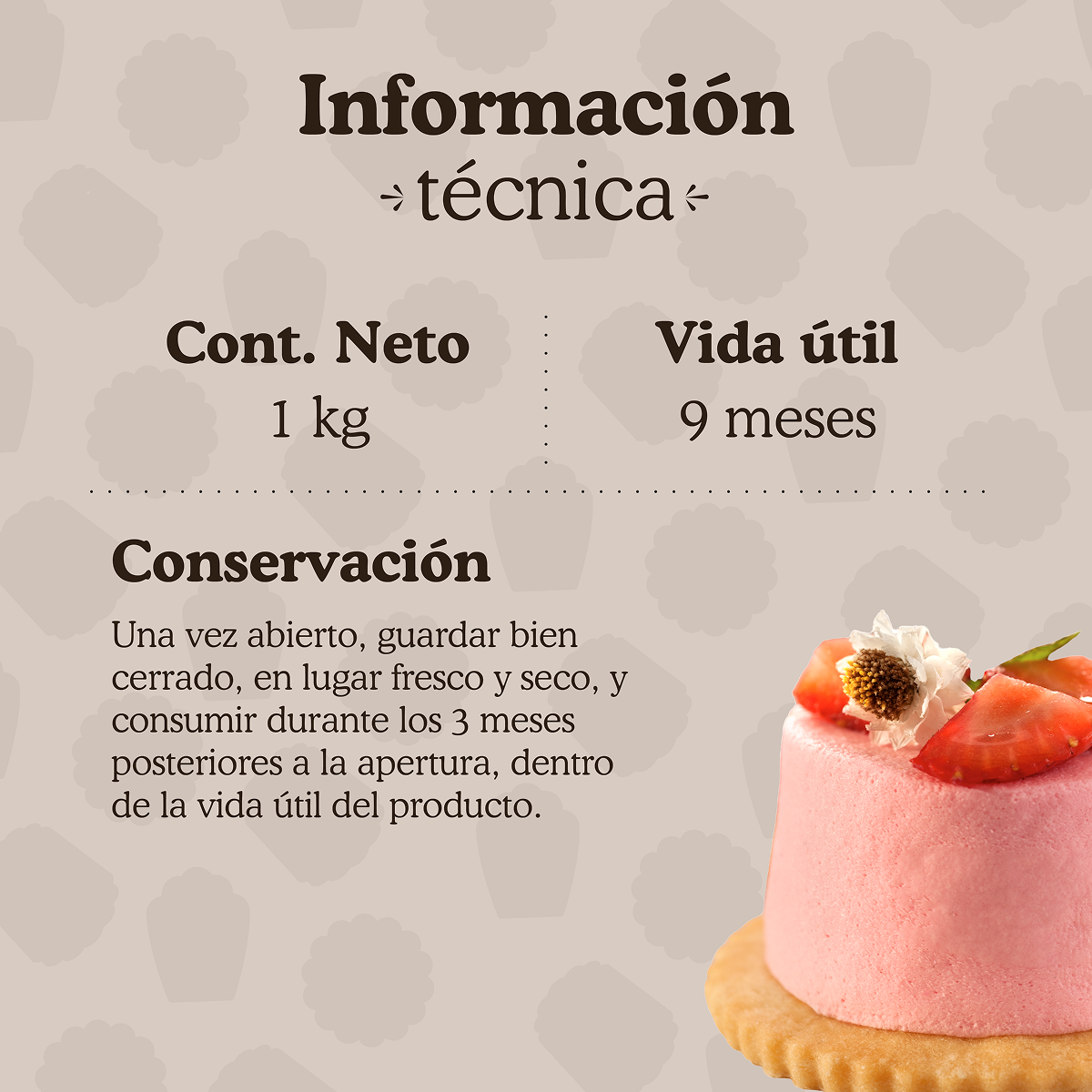 Polvo para preparar Mousse de frutilla Ledevit x 1Kg | Caja x6U imagen 6