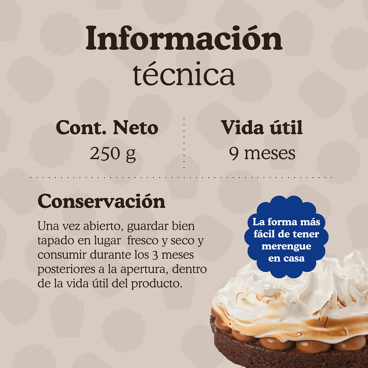 Polvo para preparar Merengue Ledevit x 250g | Caja x12U imagen 7