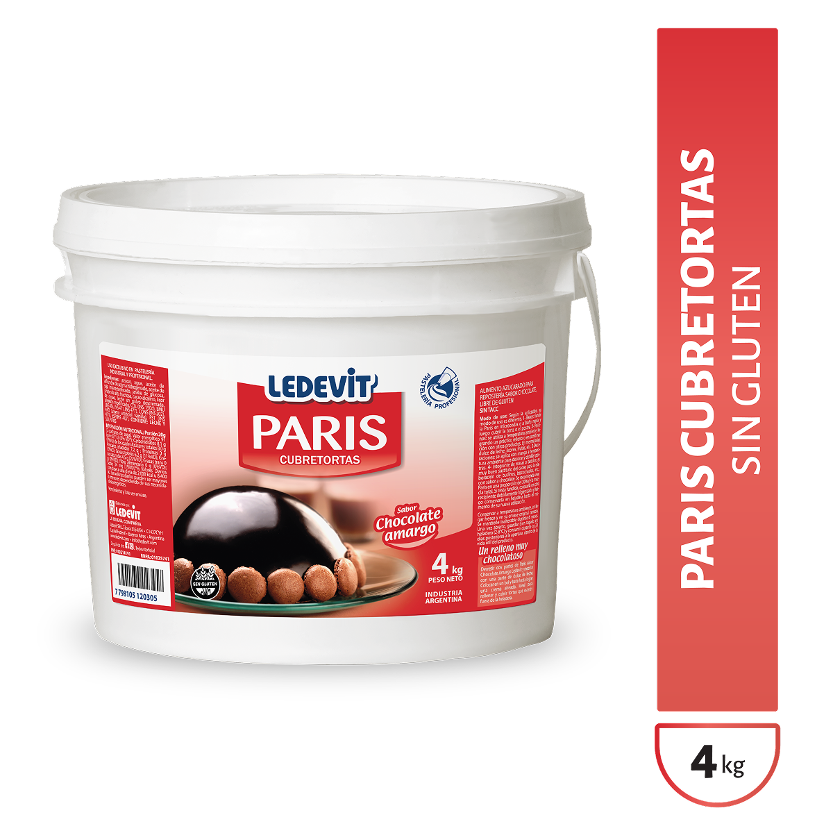 Cubretortas Paris Ledevit sabor chocolate amargo x 4Kg imagen principal