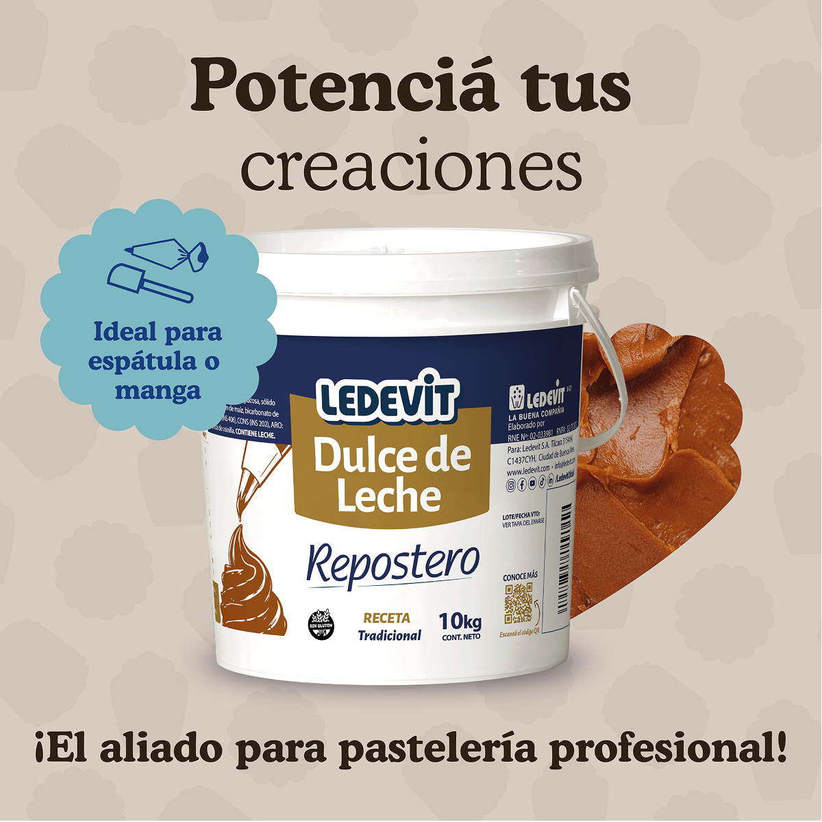 Dulce de Leche Repostero Ledevit x 10 Kg imagen 3