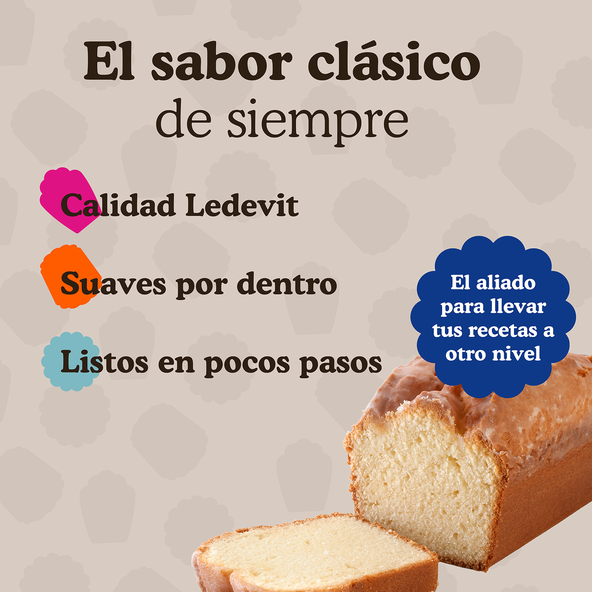Premezcla para preparar Budín de Vainilla Ledevit x 500g | Caja x12U imagen 6