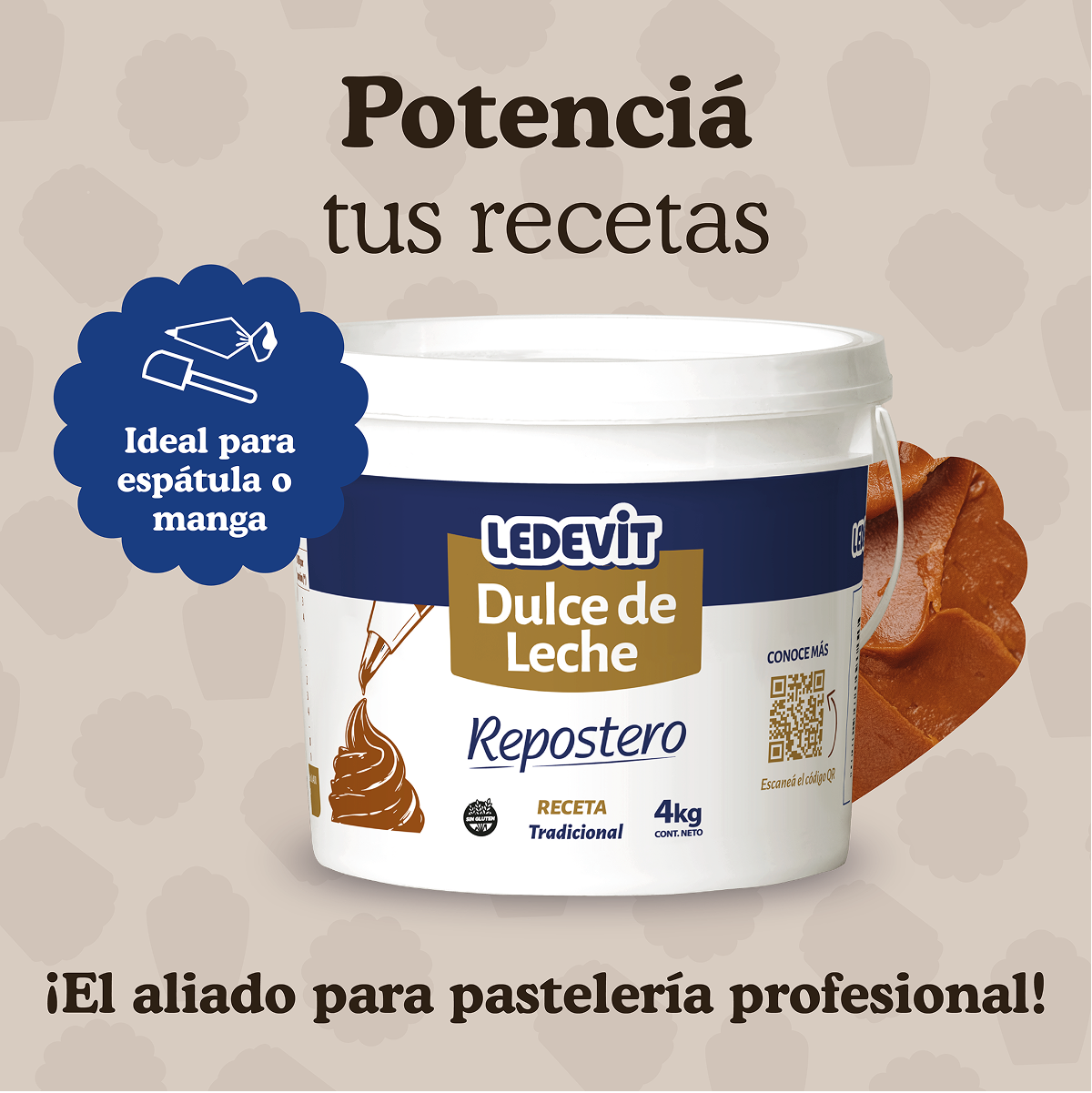 Dulce de Leche Repostero Ledevit x 4 Kg imagen 3