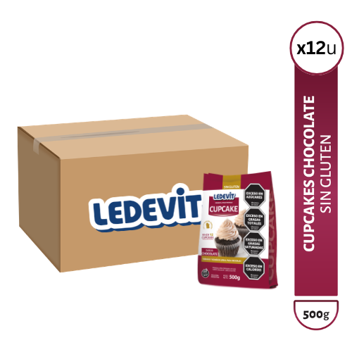 Premezcla para preparar Cupcakes de Chocolate Ledevit x 500g | Caja x12U imagen principal