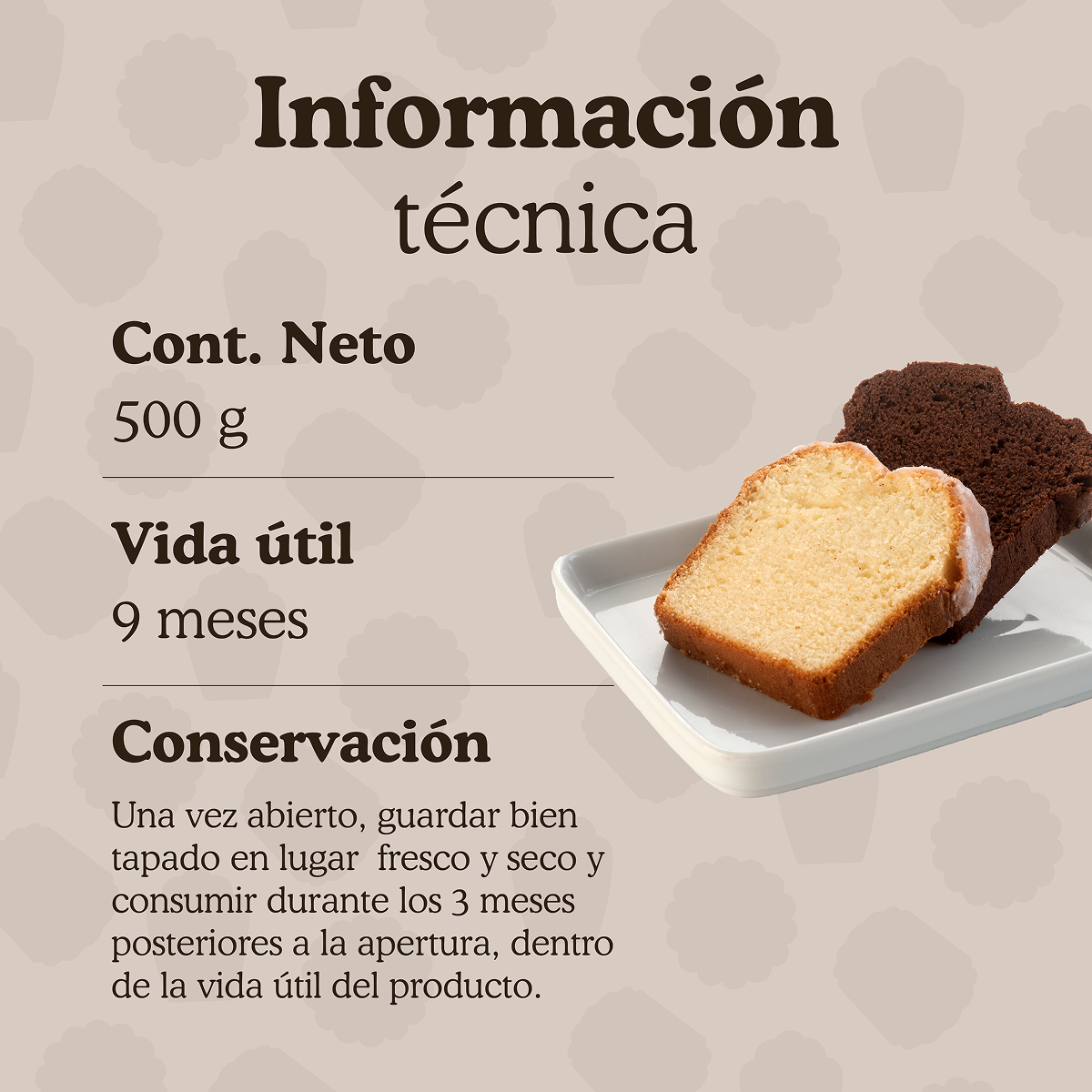 Premezcla para preparar Budín de Vainilla Ledevit x 500g | Caja x12U imagen 7