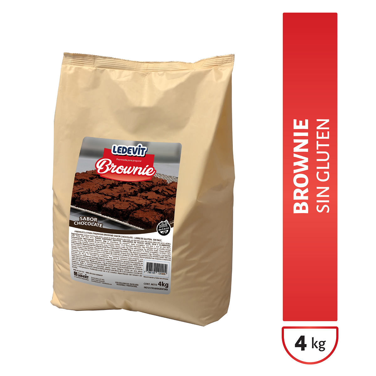Premezcla para preparar Brownie de Chocolate Ledevit x 4Kg imagen principal