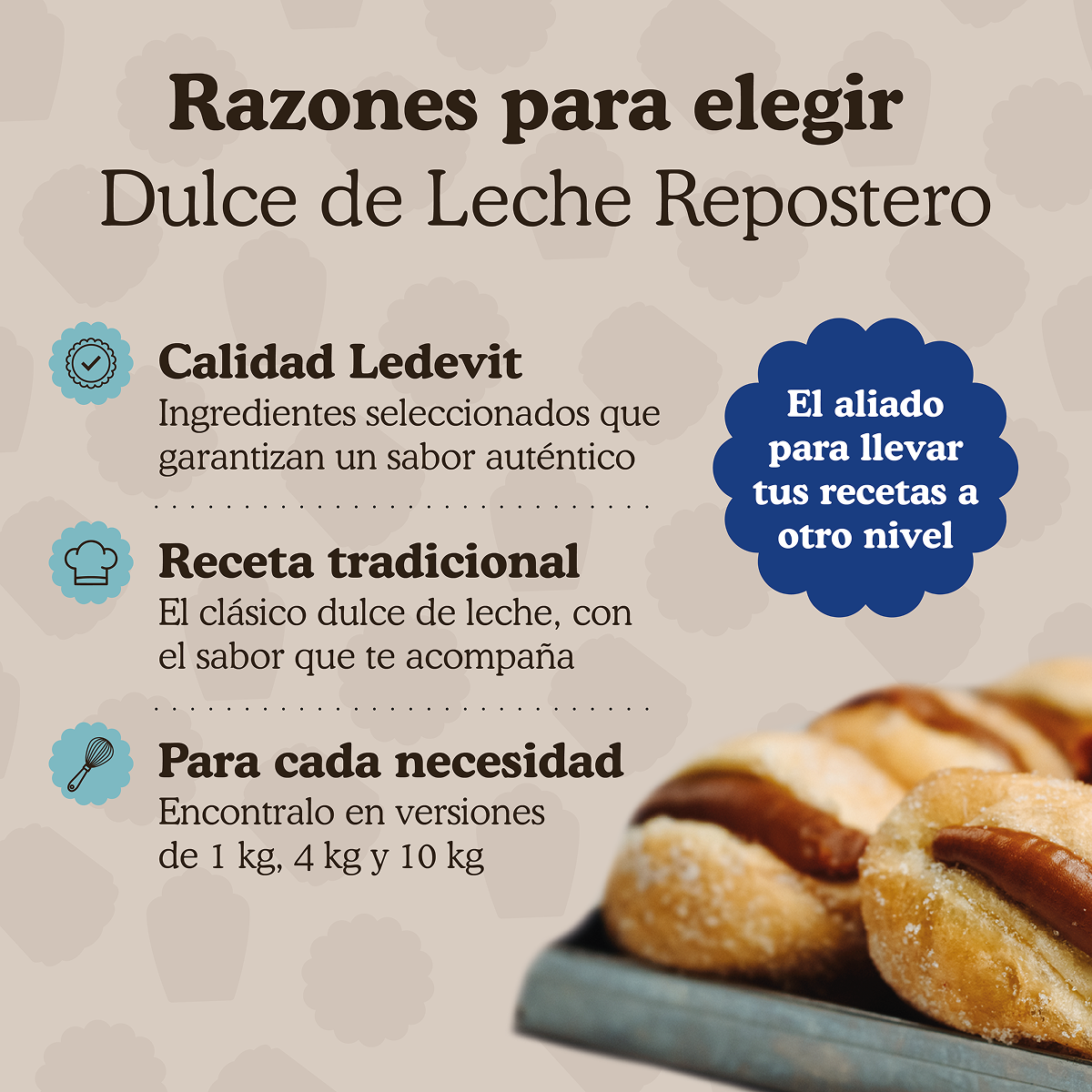 Dulce de Leche Repostero Ledevit x 4 Kg imagen 6