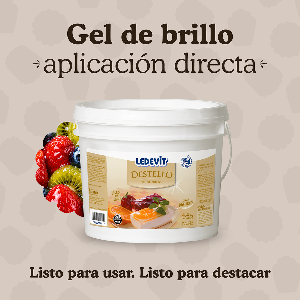 Destello Gel de Brillo Ledevit Sabor Frutilla x 310g imagen 3