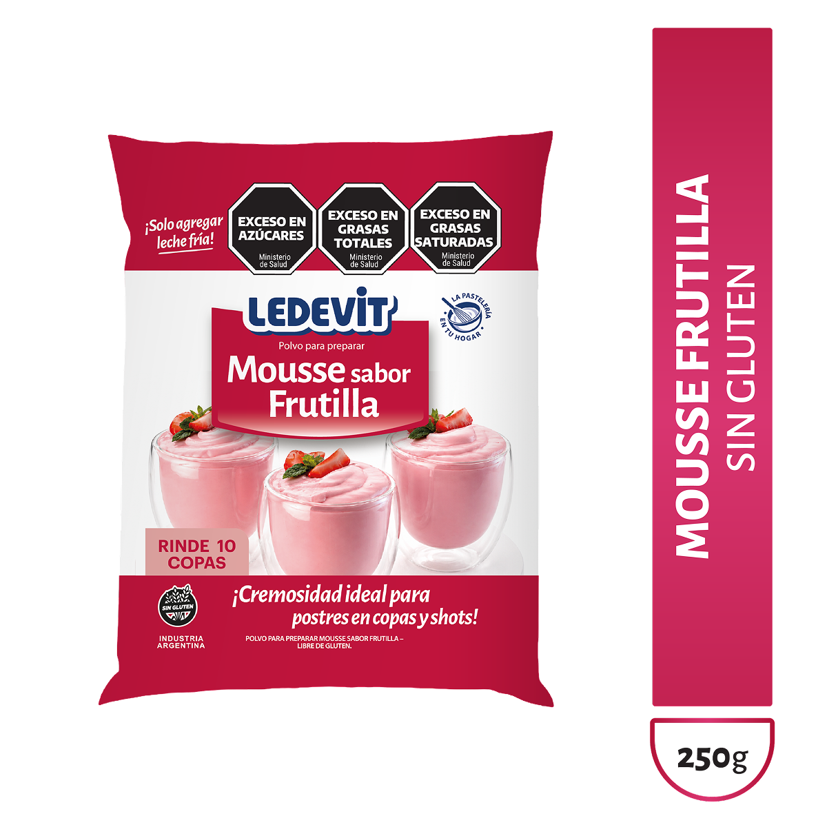 Polvo para preparar Mousse de frutilla Ledevit  x 250g imagen principal