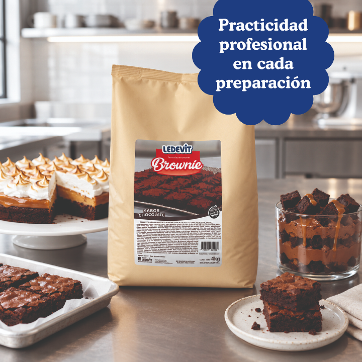 Premezcla para preparar Brownie de Chocolate Ledevit x 4Kg imagen secundaria