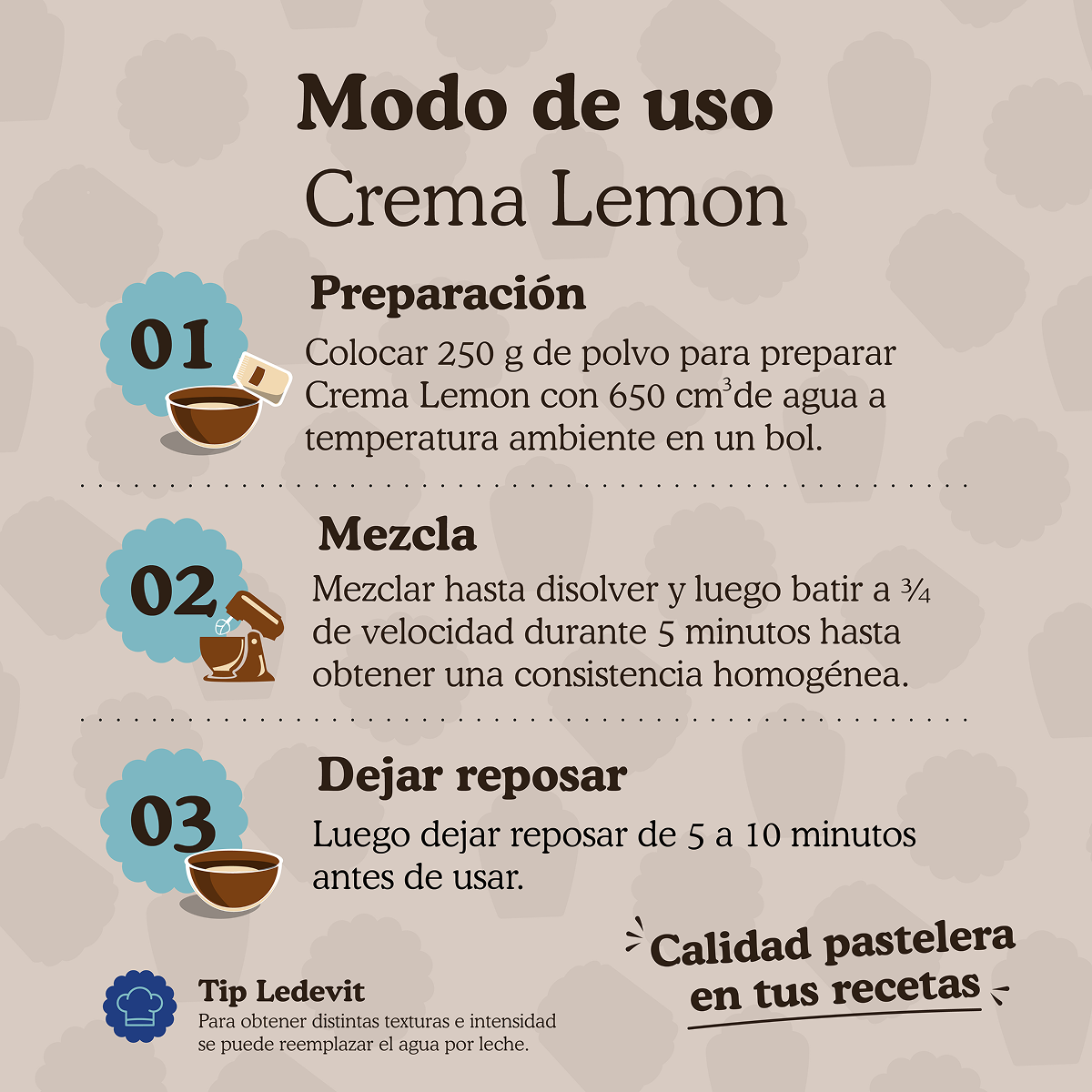 Polvo para preparar Crema Lemon Ledevit x 250g | Caja x10U imagen 9