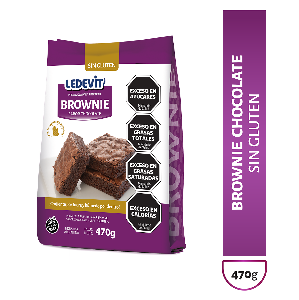 Premezcla para preparar Brownie de Chocolate Ledevit x 470g imagen principal